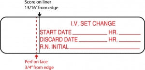 Centurion Centurion Nursing IV Tubing Labels - White Wraparound IV Set Change Label - IVL1240