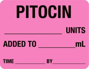 Centurion Centurion Anesthesia Syringe Labels - Pitocin Units Fluorescent Pink mg / mL Tape - IVL782