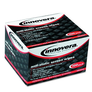 Innovera Alcohol-Free Screen Cleaning Wipes - White Alcohol-Free 6.25" x 4.75" Screen Cleaning Wipes - 51516