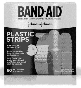 Johnson & Johnson Plastic Adhesive Bandages - Plastic Adhesive Bandage, 3/4" x 3" - 005635