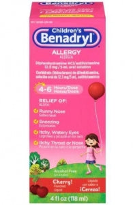 Johnson & Johnson Children's Benadryl Allergy Liquid - Children's Benadryl Allergy Liquid, Cherry, 4 oz. - 35058053404