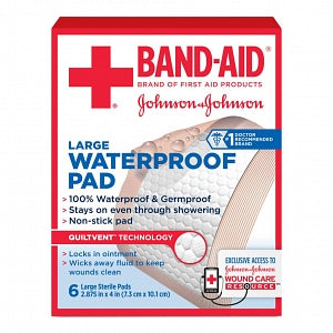 Johnson & Johnson Band-Aid Waterproof Gauze Pads - Band-Aid Pad, Waterproof, Size L - 116144