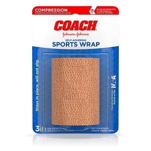 J&J Band-Aid Coach Self-Adhering Elastic Bandage - Coach Self-Adhesive Sports Wrap, 3" x 2.2 yd. - 381370079293