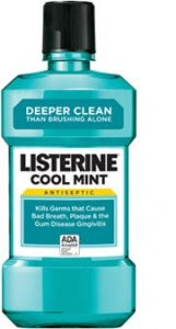 Johnson and Johnson Listerine Mouthwashes with Alcohol - Listerine Cool Mint Flavor Antiseptic Mouthwash, 1 gal. - 42750