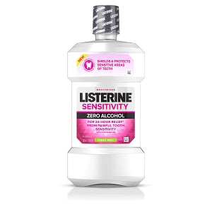 Johnson & Johnson Listerine Sensitivity Zero-Alcohol Mouth Wash - Listerine Sensitivity Zero-Alcohol Mouthwash, Fresh Mint, 500 mL - 312547235976