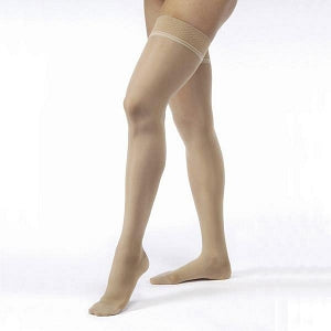 BSN Medical Relief Thigh-High Compression Stockings - Relief Compression Stockings, 20-30 mmHg, Closed Toe, Thigh High, Beige, Size S Regular - 114208