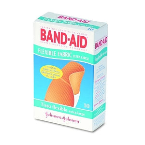 Johnson & Johnson Extra-Large Flexible Adhesive Bandages - Flexible Fabric Extra Large Adhesive Bandages, 1 1/4" x 4" - 5685