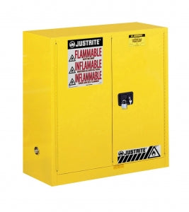 Justrite Flammable Materials Cabinets - CABINET, FLAM SFTY, 30G, MAN CLOSE, YELL - 893000