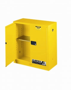 Justrite Flammable Materials Cabinets - CABINET, FLAM SFTY, 30G, MAN CLOSE, YELL - 893000