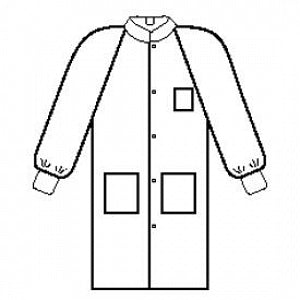 Halyard Health Basic Lab Coats - 3-Layer Basic Plus Lab Coat, White, Size S - 10020