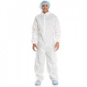 Halyard Health Extra Protection Coveralls - Extra Protection Coveralls, White, Size L - 10075