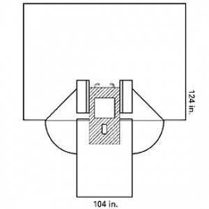 Halyard Health Laparotomy Drapes - Laparoscopic / Lithotomy Drape with Clear Instrument Pouches, 12" x 13" Abdominal Fenestration and 3" x 6" Perineal Fenestration, Sterile, 104" x 35" x 124" - 29240