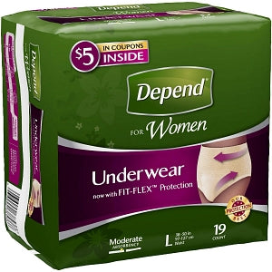 Kimberly-Clark Depend Briefs - Depend Brief, Female, Size L, 36" - 48" - 38536