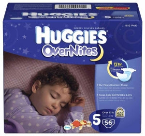 Kimberly Clark Huggies OverNites Diapers - DBD-DIAPERS, HUGGIES, OVERNITES, SIZE 5 - 40684