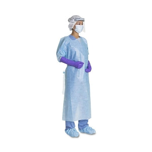 Halyard Health Laminated Comfort Gowns - Laminated Comfort Gown with Thumb Hooks, Blue, Size L - 46946