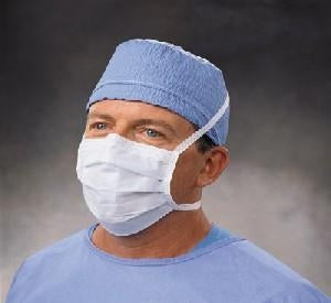 Halyard Health So Soft Surgical Masks - The Lite One Pleated Surgical Mask with Ties, Blue - 48100