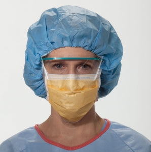 Halyard Health So Soft Surgical Masks - FluidShield ASTM Level 3 Fog-Free Pleated Surgical Mask with So Soft Lining and Ties, Orange - 48207