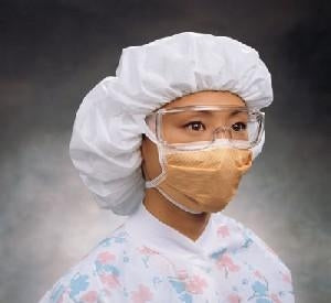 Halyard Health So Soft Surgical Masks - FluidShield ASTM Level 3 Fog-Free Pleated Surgical Mask with So Soft Lining and Ties, Orange - 48207