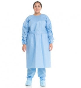 Halyard Health Tri-Layer AAMI 3 Isolation Gowns - Disposable Isolation Gown, Full Back, Blue, Size L - 54310