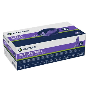 Halyard Health Purple Nitrile Powder-Free Exam Gloves - SafeSkin Nonsterile Textured Powder-Free Nitrile Exam Gloves, Purple, Size XL - 55084