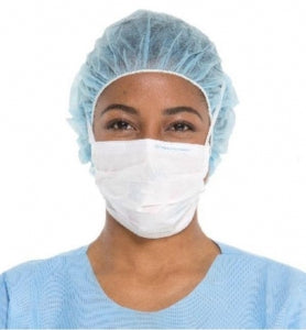 Halyard FLUIDSHIELD Level 2 Fog-Free Surgical Mask - FLUIDSHIELD THE PROTECTOR Surgical Mask, Anti-Fog, ASTM Level 2, Blue with Orange Print - 62113