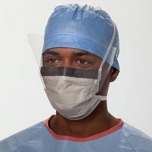 Halyard Health FLUIDSHIELD Level 2 Surgical Masks with Visor - Surgical Mask, Anti-Fog, with Splashguard Visor, Level 2 - 62114