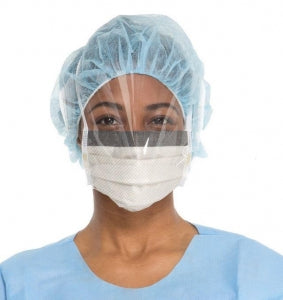 Halyard Health FLUIDSHIELD Level 2 Surgical Masks with Visor - Surgical Mask, Anti-Fog, with Splashguard Visor, Level 2 - 62114