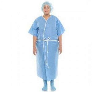 Halyard Health Patient Robes - Patient Robe, Full Cover, Blue, Size L - 79002