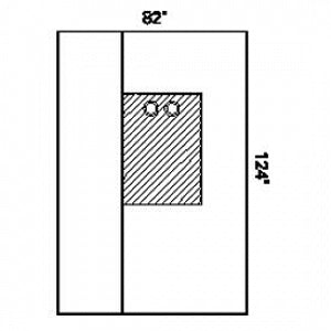 Halyard Health Angio Femoral Drapes - Femoral Angio Drape, Window, 82" x 124" - 89462