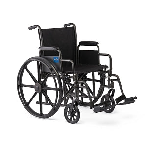 Medline Guardian K1 Wheelchairs - K1 Basic Wheelchair with Swing-Back Desk-Length Arms and Swing-Away Leg Rests, 20" - K1206N22S