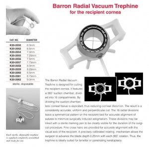 Katena Barron Radial Vacuum Trephine with Punches - Barron Vacuum Trephine, 7.0 mm, VDR - K20-2054