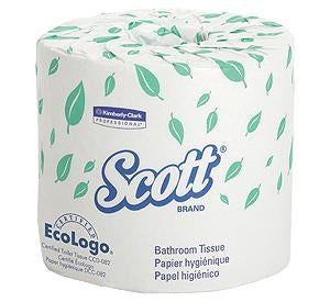 Kimberly-Clark Scott Standard Roll Toilet Paper - 2-Ply Bathroom Tissue, 550 Sheets / Roll - 04460