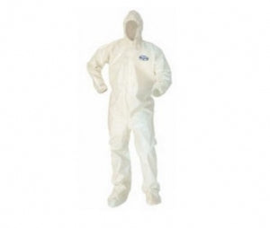 Kimberly-Clark A80 Chemical Protection Coveralls - Kleenguard A80 Coveralls, White, Size L - 45663