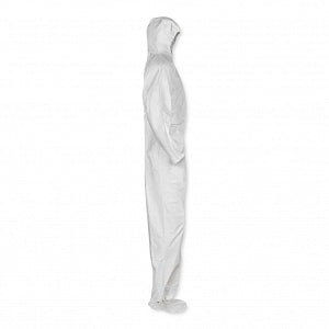 Kimberly-Clark Kleenguard A20 Coveralls - Kleenguard A20 Coveralls with Zipper, White, Size L - 49123