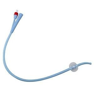 Cardinal Health 100% Silicone Foley Catheters - 2-Way Dover Silicone Foley Catheter with Coude Tip, 20 Fr, 30 cc - 23020C