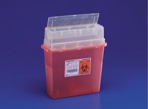 Cardinal Health Sharps-A-Gator Brackets - Sharps Container with Tortuous Path Lid, 5 qt. - 31143897