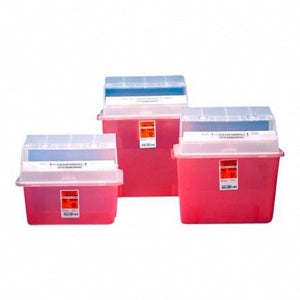 Cardinal Health Sharps-A-Gator In-Room Sharps Containers - Sharps Container, Translucent Red, 2 gal. - 31323333