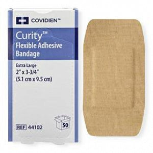 Cardinal Health Curity Flexible Adhesive Bandages - Curity Fabric Bandage, Flexible XL, 2" x 3-3/4" - 44102