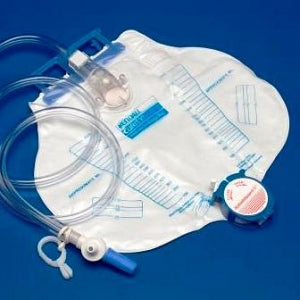 Cardinal Health Dover Premium Drainage Bags - 2, 000 mL Anti-Reflux Drainage Bag with 48" Tubing, Needle Sampling Port, Sheet Clip, Drain Tube and Bed Hook Hanger - 6209