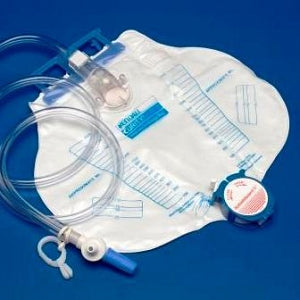 Cardinal Health Dover Premium Drainage Bags - 2, 000 mL Anti-Reflux Drainage Bag with 48" Tubing, Needleless Sampling Port, Sheet Clip, Enclosed Spout Drain and Bed Hook Hanger - 6308