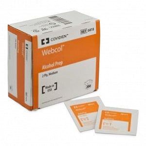 Cardinal Health WEBCOL Alcohol Prep Pad - WEBCOL Alcohol Prep Pads, Sterile, Size M - 6818