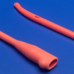 Cardinal Dover Urethral Red Rubber Latex Coude Catheters - Urethral Catheter, Coude, Red Rubber, 14 Fr - 8403