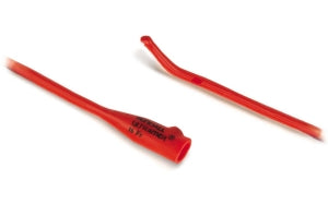 Cardinal Dover Urethral Red Rubber Latex Coude Catheters - Urethral Catheter, Coude, Red Rubber, 14 Fr - 8403