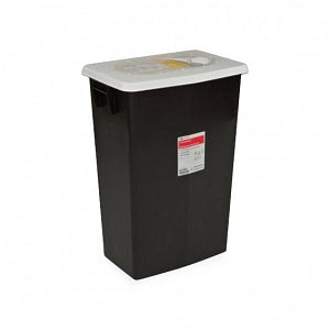 Cardinal RCRA Hazardous Waste Containers with Sliding Lid - Sharps Container with Slide Lid, Black, 12 gal. - 8612RC