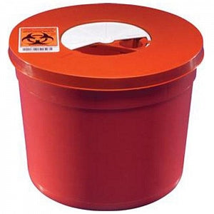 Cardinal Health Multi-Purpose Containers with Rotor Lid - Multi-Purpose Sharps Container, Round, Red, 5 qt. - 8950SA