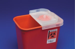 Cardinal Health Multipurpose Sharps Containers - Multipurpose Sharps Container with Rotor Opening Lid, Red, 2 gal. - 8970