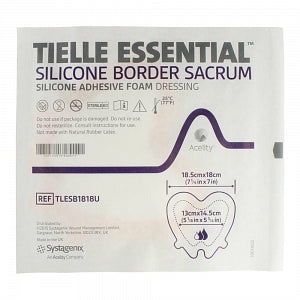 Acelity Tielle Essential Silicone Border Dressings - Tielle Silicone Sacrum Dressing, 7-1/4" x 7" - TLESB1818U