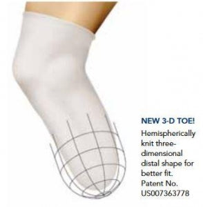 Knit-Rite Hole-in-Toe Soft-Sock X-Static Socks - Lightweight Hole-in-Toe Soft-Sock Prosthetic Sock in CoolMax / Lycra, Regular Medium, Fits Sock Size 1-2, 16"-20" Long - 1SPS-RG-MD