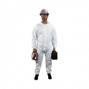 Keystone Adjustable Cap Keyguard Coveralls - Coverall, Elastic Waist and Ankles, Front Zipper Closure, Size S - CE-CVL-KG-E-SM-BULK