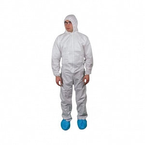 Keystone Adjustable Cap Corp KEYGUARD Coveralls with Hood - COVERALL, KEYGUARD, WHT, HOOD, EL W & A, 2XL - CVL-KG-H-E-2XL